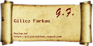 Gilicz Farkas névjegykártya